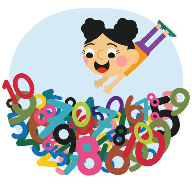 Çocuklar için numaralar üzerine vektör çizimi