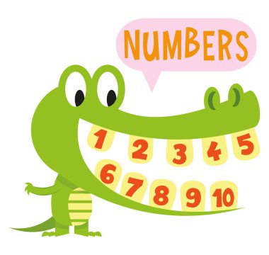 Çocuklar için numaralar üzerine vektör çizimi