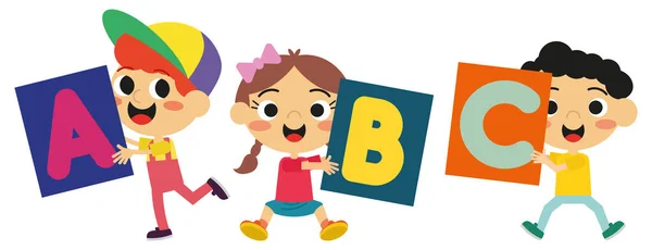Vektor Zeichnung Nach Alphabet Für Kinder — Stockvektor