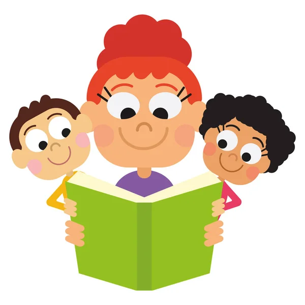 Annenin çocuklarına kitap okuma