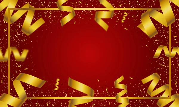 Celebration Card Red Backgroup Wth Confetti — стоковый вектор