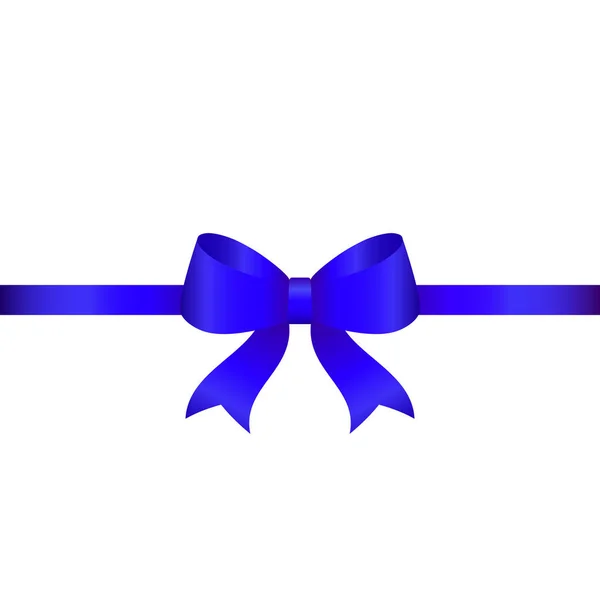 Μπλε Φιόγκο Μακριά Κορδέλα Λευκό Φόντο — Διανυσματικό Αρχείο
