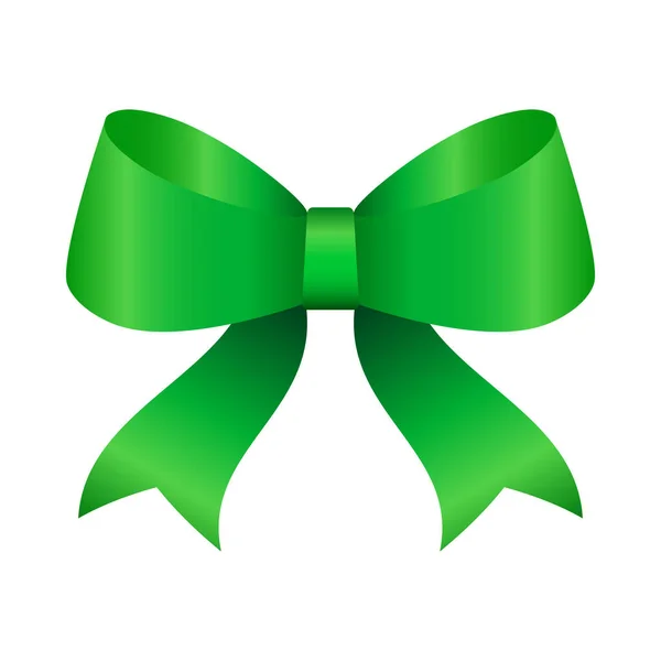 Satin Green Bow White Background — стоковий вектор