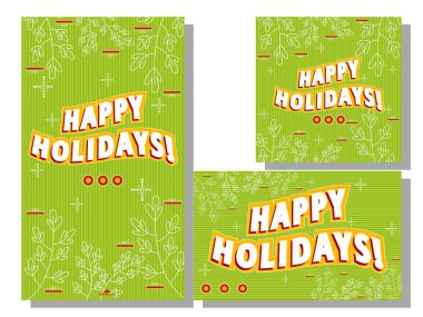 Toplama vektörü illüstrasyonu mutlu tatiller sosyal medya tasarımı şablonu. Hikayeler için şablon, sosyal medya paylaşımları, afiş sosyal medya, afiş reklamları ve satış