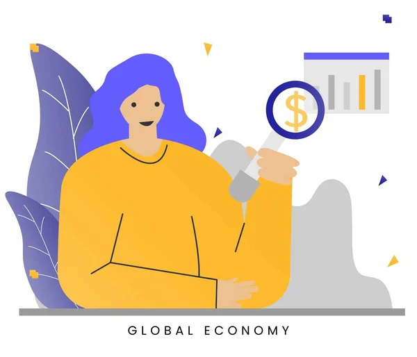 Globális Gazdaság Globális Befektetési Vállalkozások Javítása Pénzügy Gazdaság Globális Emberek — Stock Vector