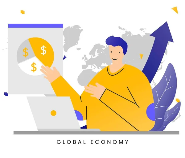 Global Economy Global Investment Business Improvement Finance Economy Global People — Stockvektor