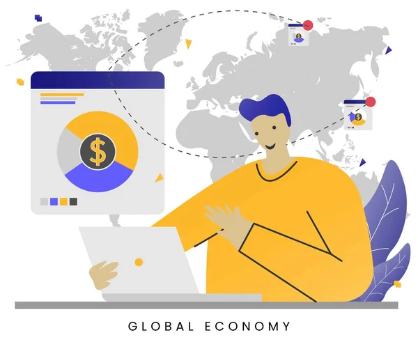 Global Economy Global Investment Business Improvement Finance Economy Global People — Stockvektor