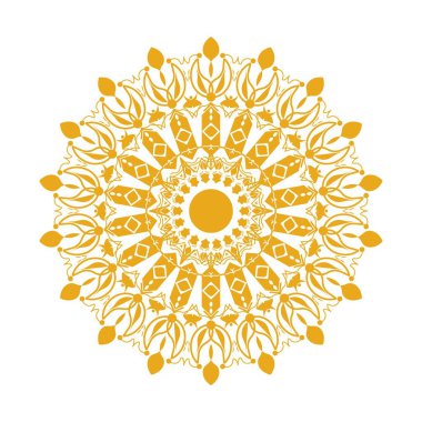 Lüks dekoratif mandala tasarımı altın rengi. Lüks çiçek dekorasyonu Ramazan arkaplanı