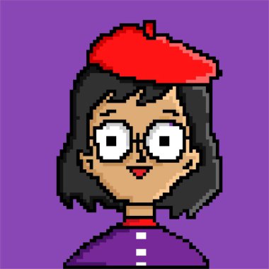 Icon people character pixel art style. Avatar character, 8 bit