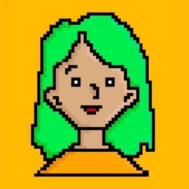 Icon people character pixel art style. Avatar character, 8 bit