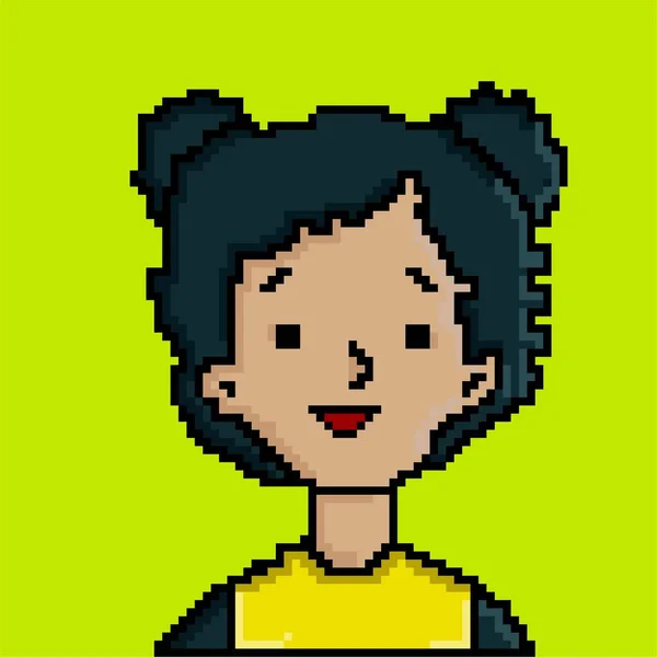 Icon People Character Pixel Art Style Avatar Character Bit — Stok Vektör