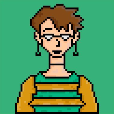 Icon people character pixel art style. Avatar character, 8 bit