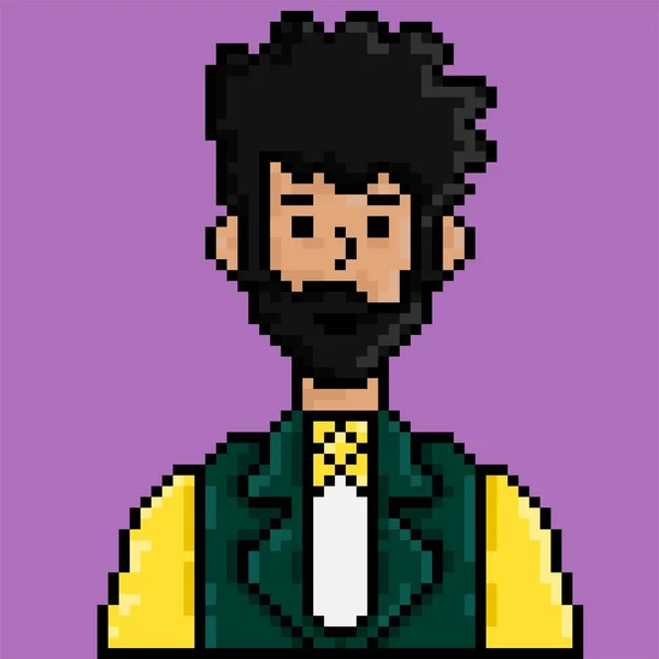 Icon People Character Pixel Art Style Avatar Character Bit — Image vectorielle