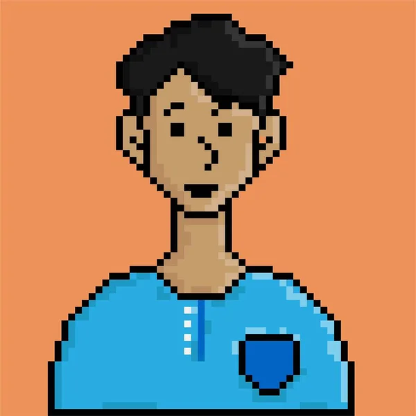 Icon People Character Pixel Art Style Avatar Character Bit — Vector de stock