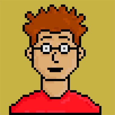 Icon people character pixel art style. Avatar character, 8 bit