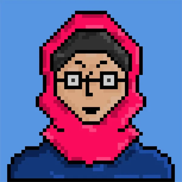 Icon People Character Pixel Art Style Avatar Character Bit — Stok Vektör