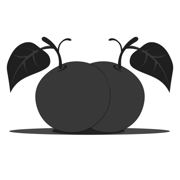 Beyaz arkaplanda turuncu meyve silueti