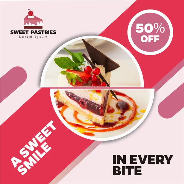 Pasta konsepti sosyal medya gönderme şablonu