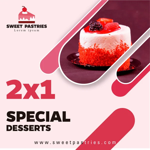 Sosyal medya paylaşımı için hamur işi konsepti şablonu