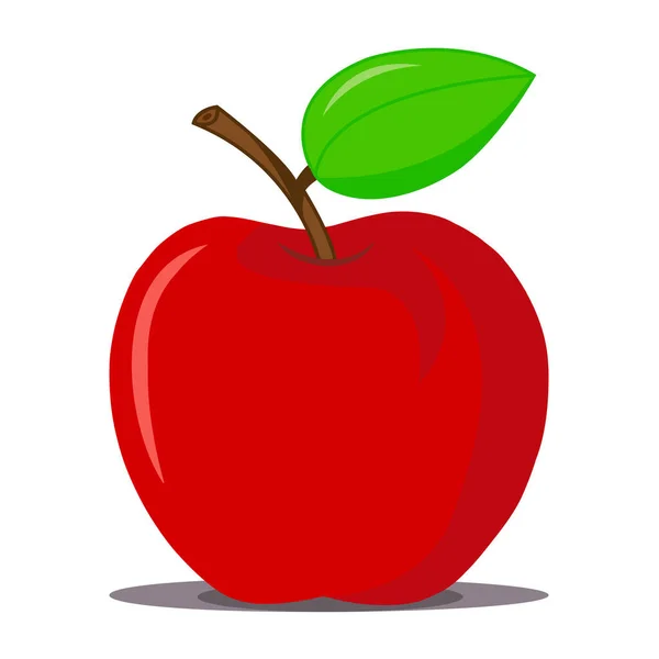 Beyaz arkaplanda kırmızı elma çizimi