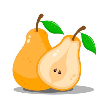 Beyaz arka planda izole edilmiş lezzetli olgun armut.