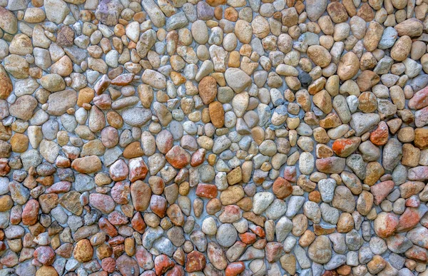 Rounded Pebbles Concrete Forming Wall Suitable Use Background — Stockfoto