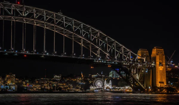 Ponte Sul Porto Sydney Notte — Foto Stock