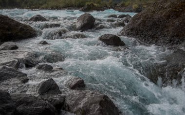 Şili 'deki Petrohue Nehri' nde Şelale