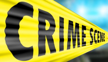 Mavi polis ışıklarıyla sarı olay yeri bandı