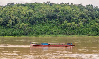 Mekong Nehri 'nin çamurlu suları Laos ormanında kıvrılıyor.