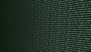 Matrisin biçiminde yeşil ve siyah ikili metin