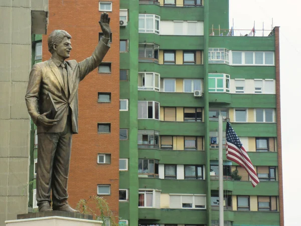 Bill Clinton Statue Der Innenstadt Von Pristina Kosovo — Stockfoto
