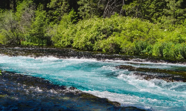 Blauwe Wateren Van Rivier Metolius Oregon — Stockfoto