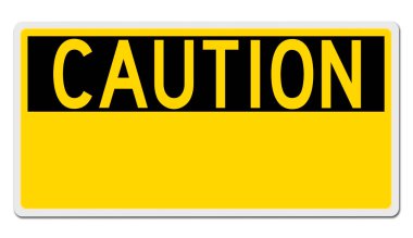 3 boyutlu siyah ve sarı uyarı işareti.