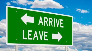 Bir seçim veya karar noktasını gösteren 3 boyutlu bir otoyol işareti