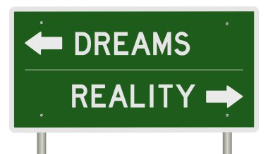 Bir seçim veya karar noktasını gösteren 3 boyutlu bir otoyol işareti