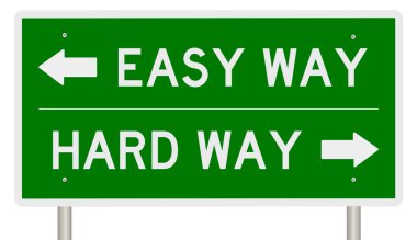 Bir seçim veya karar noktasını gösteren 3 boyutlu bir otoyol işareti