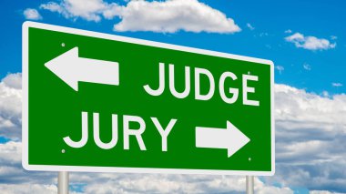 Bir seçim ya da karar noktasını temsil eden 3 boyutlu bir otoyol işareti