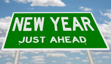 3 boyutlu bir otoyol tabelası