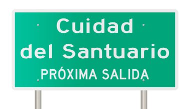 Yeşil Sığınak Şehir Otoyolu İşareti