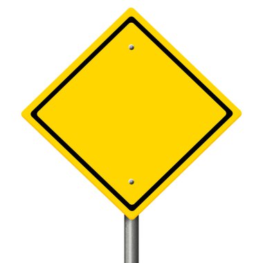 Sarı bir 3D otoyol uyarı işareti