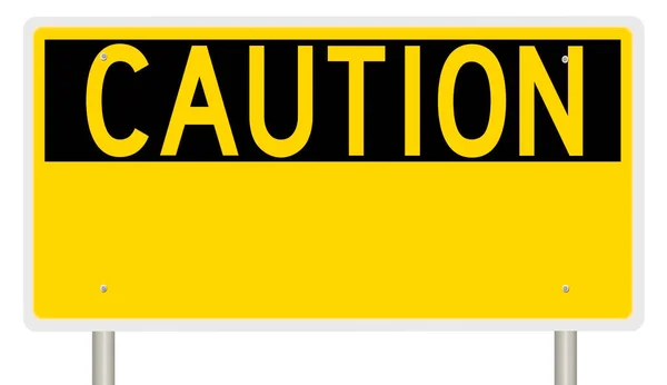 Rendered Black Yellow Caution Sign — Stock Photo, Image