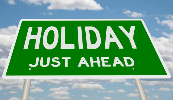 Highway Sign Holiday Just Ahead — Stock Photo, Image