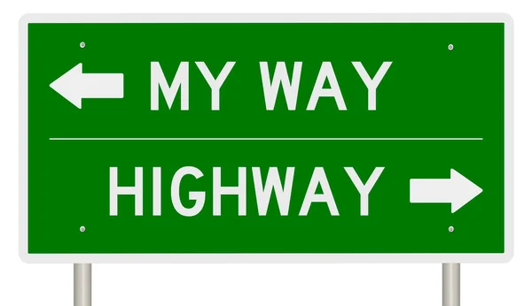 Highway Sign Showing Choice Way Highway — Stock Photo, Image