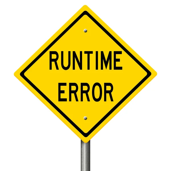 Rendered Highway Sign Showing Computer Runtime Error — Foto Stock