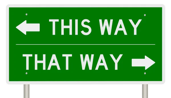 Highway Sign Illustrating Choice Way Way — Stockfoto