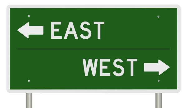 Rendered Highway Sign Illustrating Choice Decision Point — Stock Photo, Image