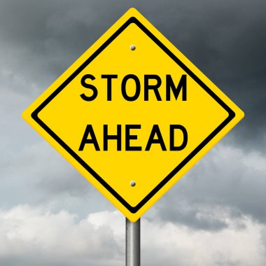 Üç boyutlu sarı uyarı işareti.