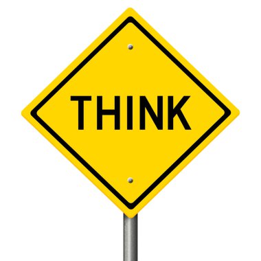 Sarı yol uyarı işareti.