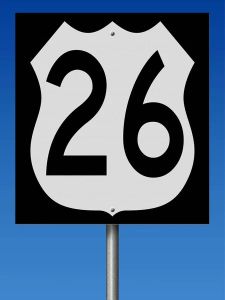 Rendered Highway Sign Route — 图库照片